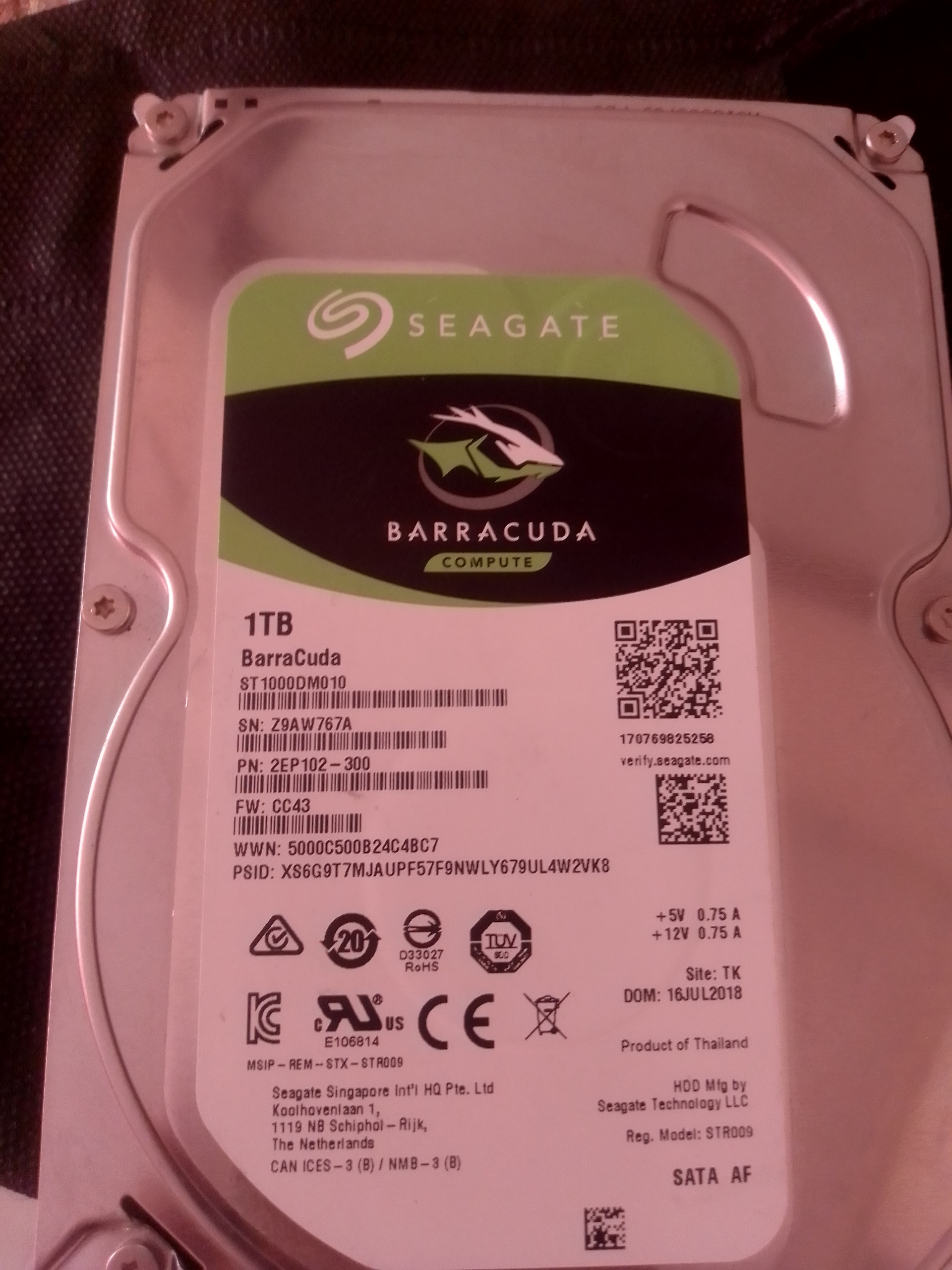 هارد سیگیت 1 ترا Barracuda سلامت