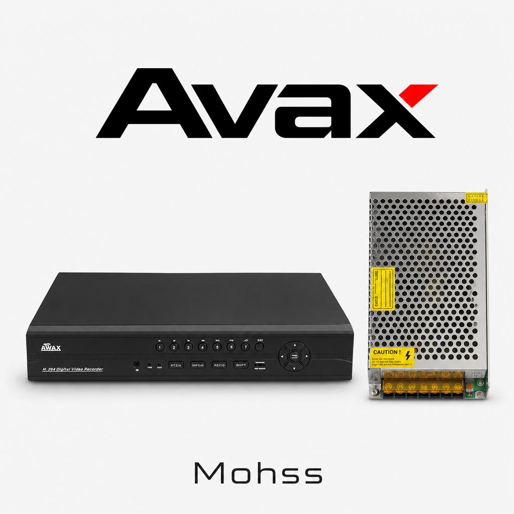 DVR آواکس کانال AVAX H.264 16 و آداپتور سوئیچینگ