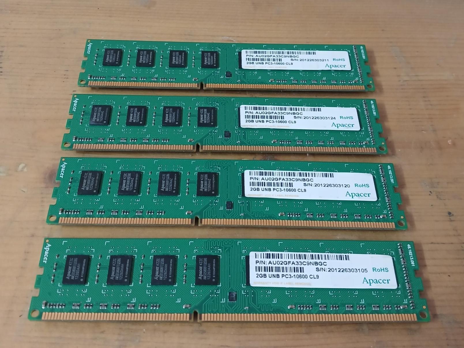 4ماژول رم 2GB DDR3 1333Mhz مجموعا 8GB