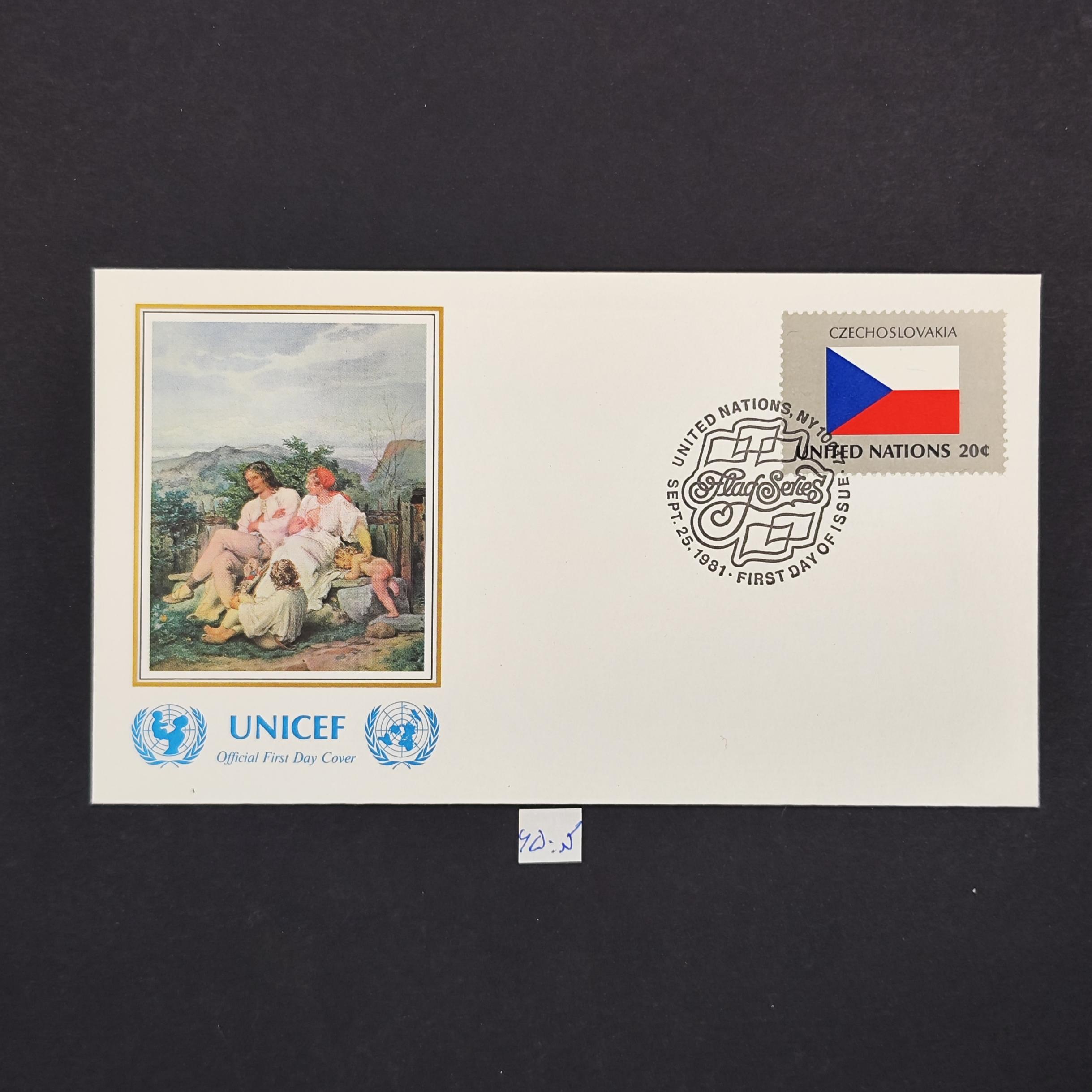 پاکت یادگاری یونیسف کشور چک سری پرچم ها