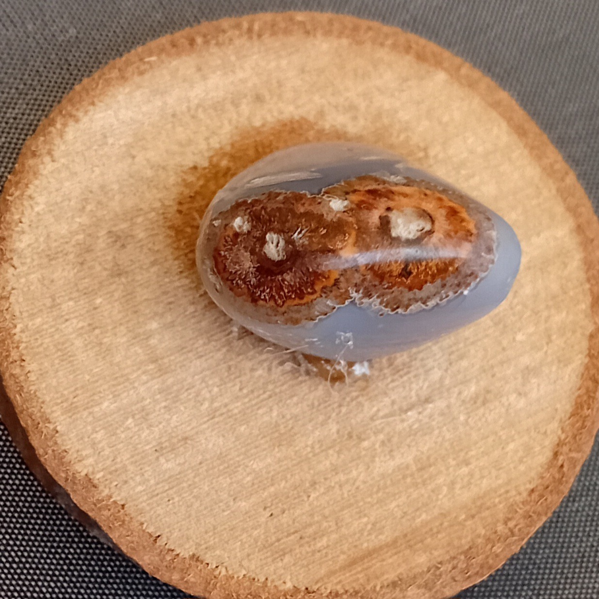 سنگ دکوری باباقوری دو چشم جلا شده استند دار