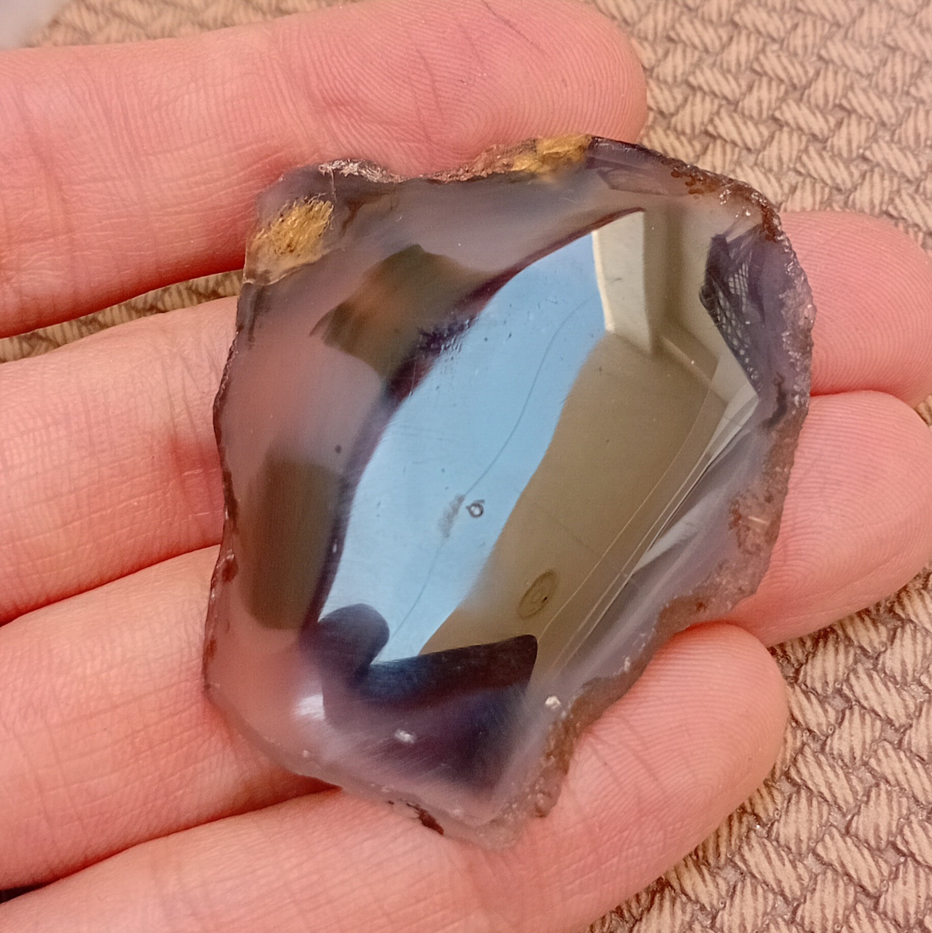 اسلایس عقیق شجر مصور طرح سر شیر جلا شده