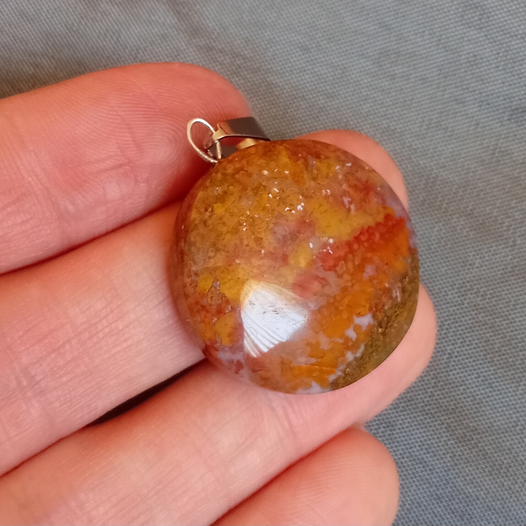 آویز عقیق شجر گرد اصل زیبا