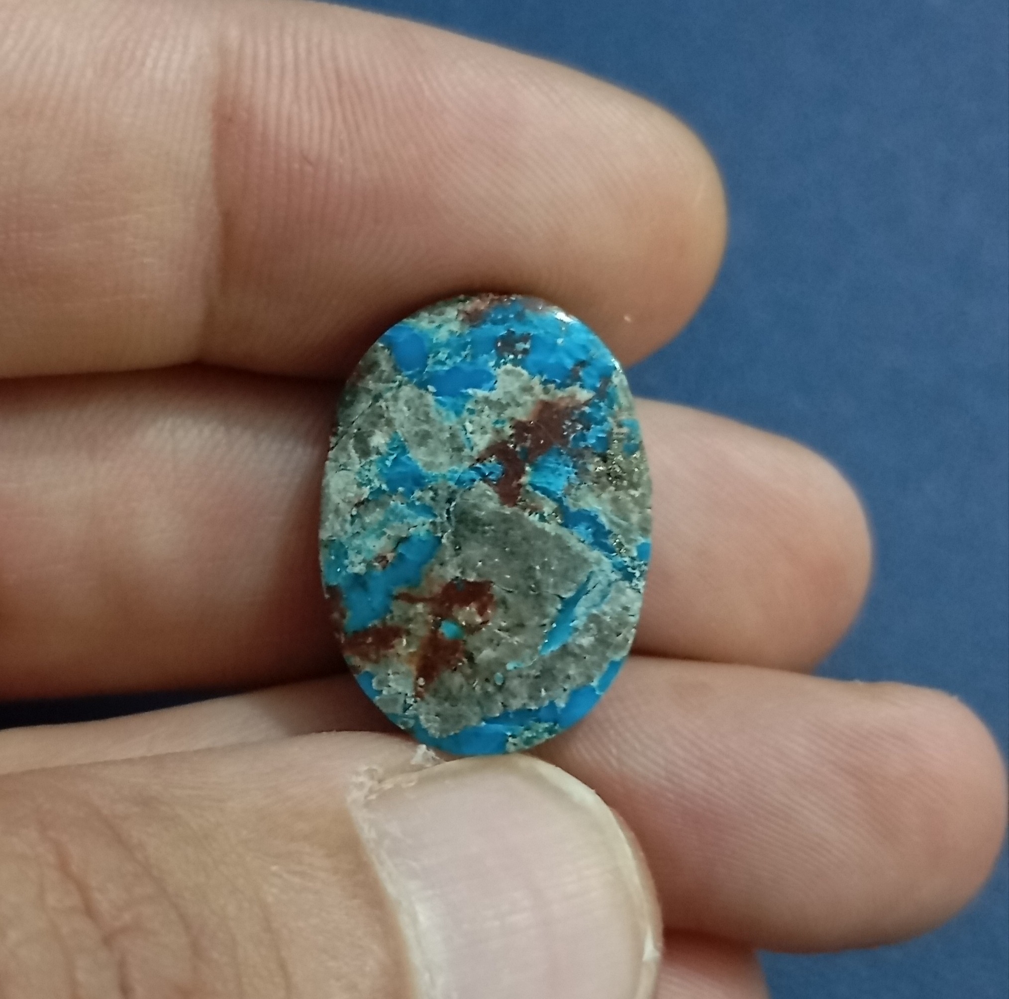 نگین فیروزه آبی نیشابوری شجر