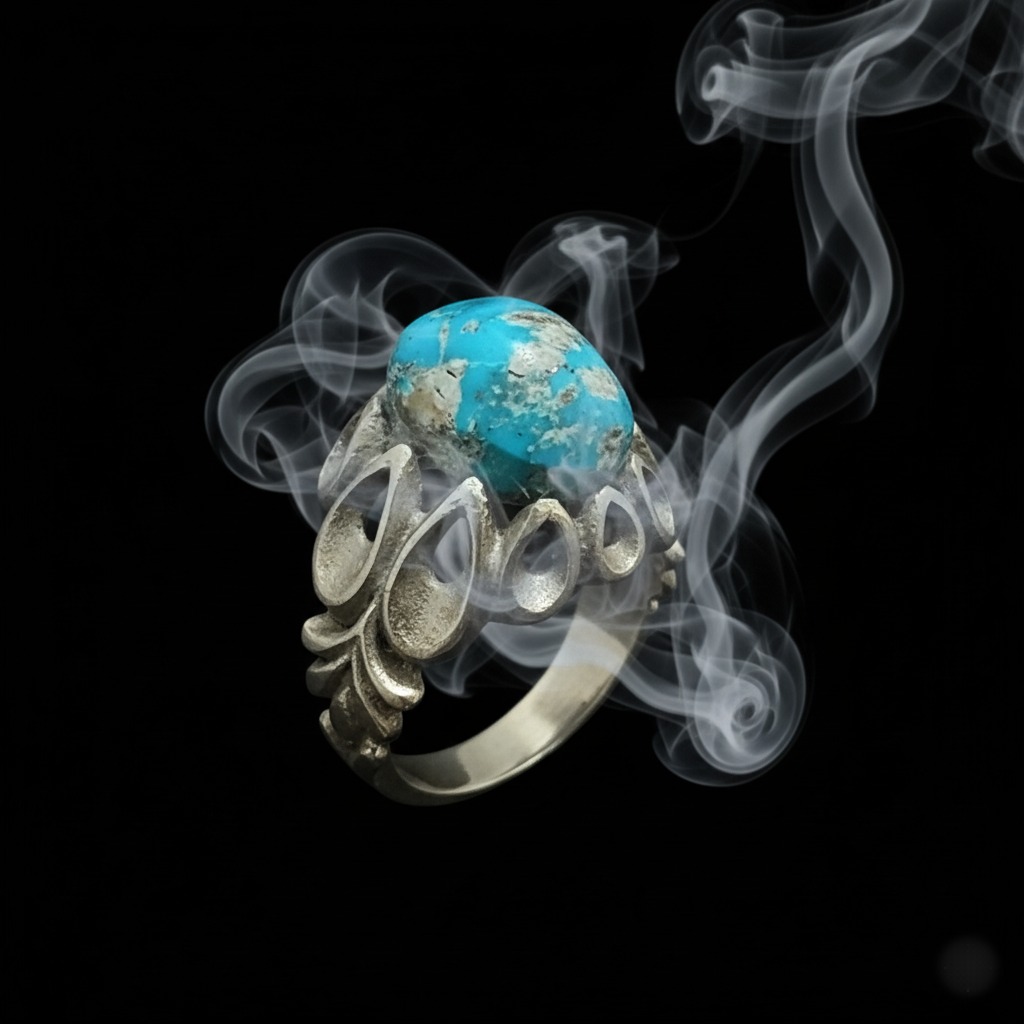 انگشتر فیروزه شجر طرح نقره