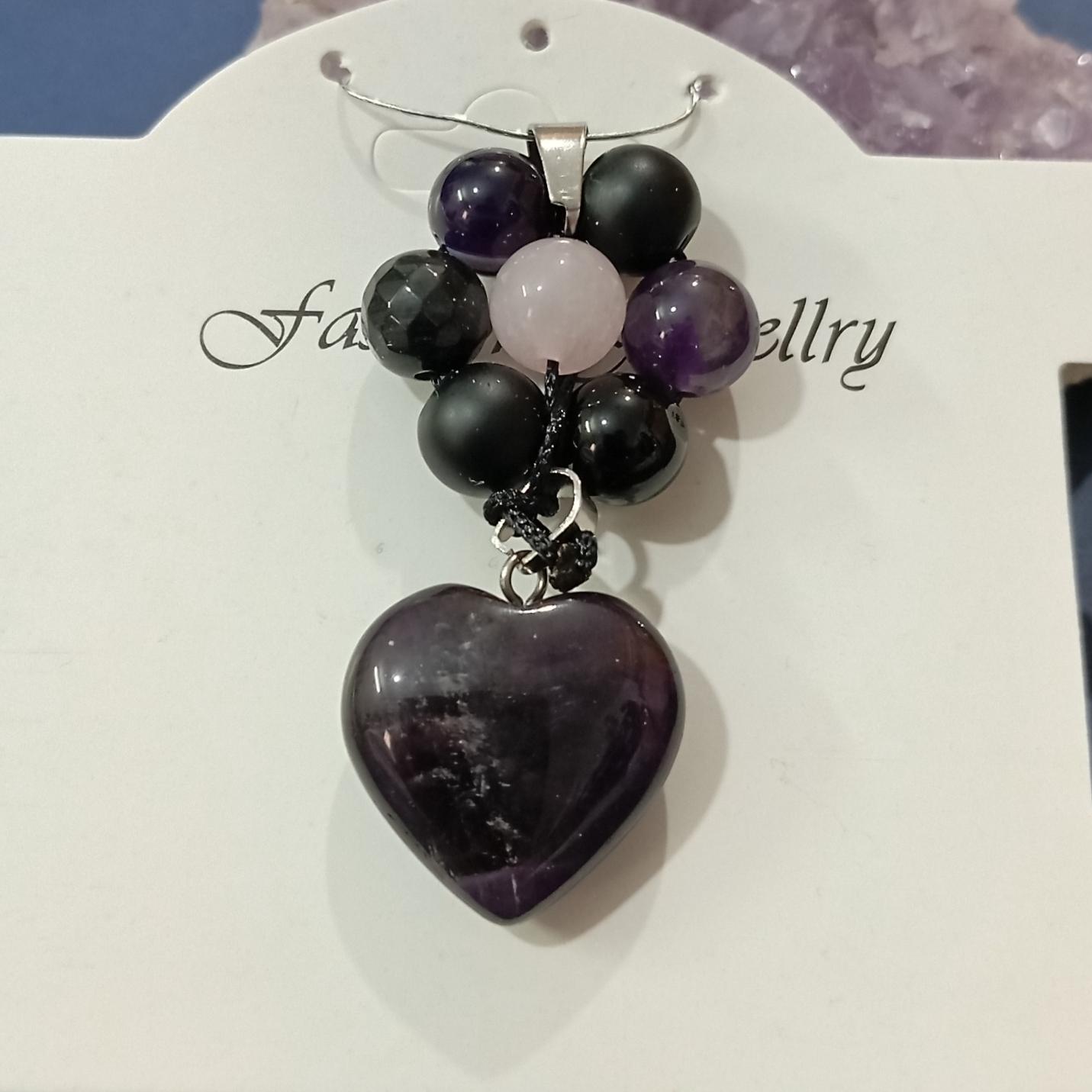 آویزگردنی آماتیست سنگ ومهره انرژی