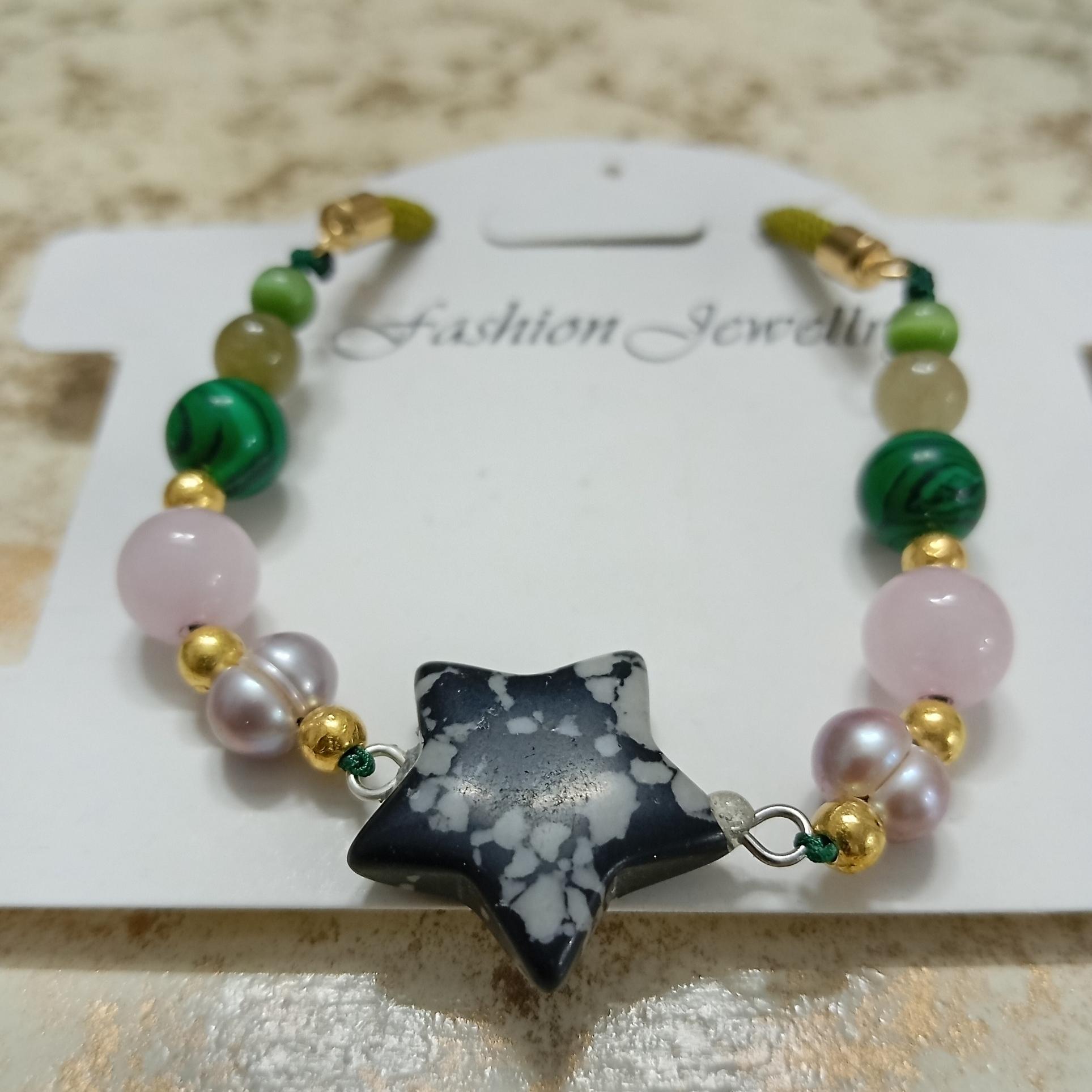 دستبندانرژی کوارتز ومهره های ترکیبی-کدD18