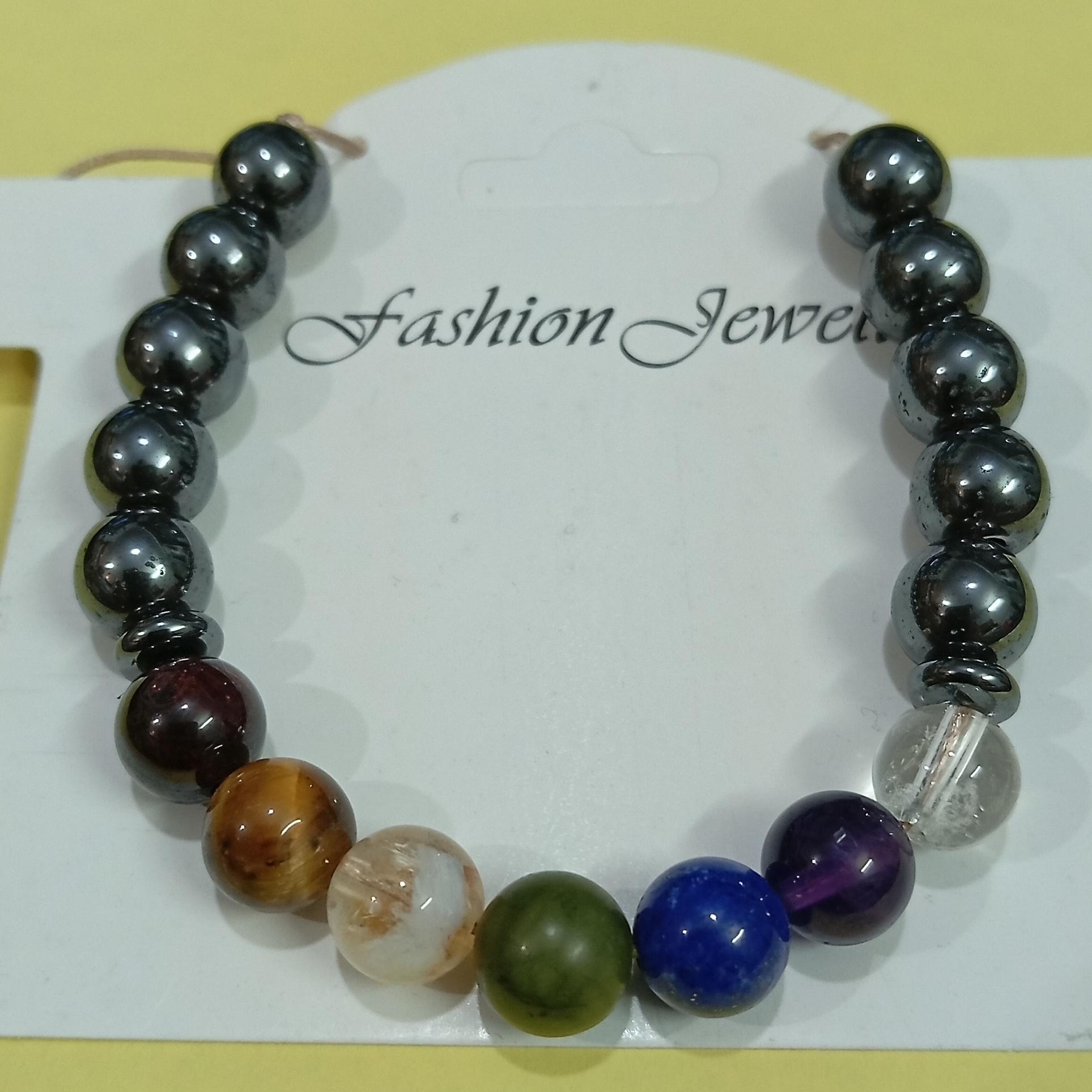 دستبندانرژی یشم،سیترین ومهره ترکیبی-کدD41