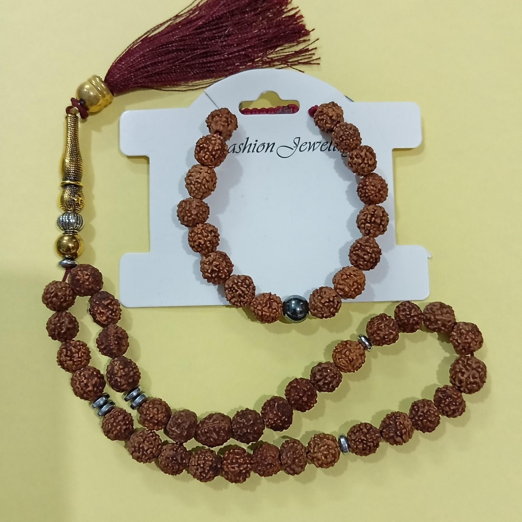 تسبیح و دستبند رودراکشا ست دستی-کد T2