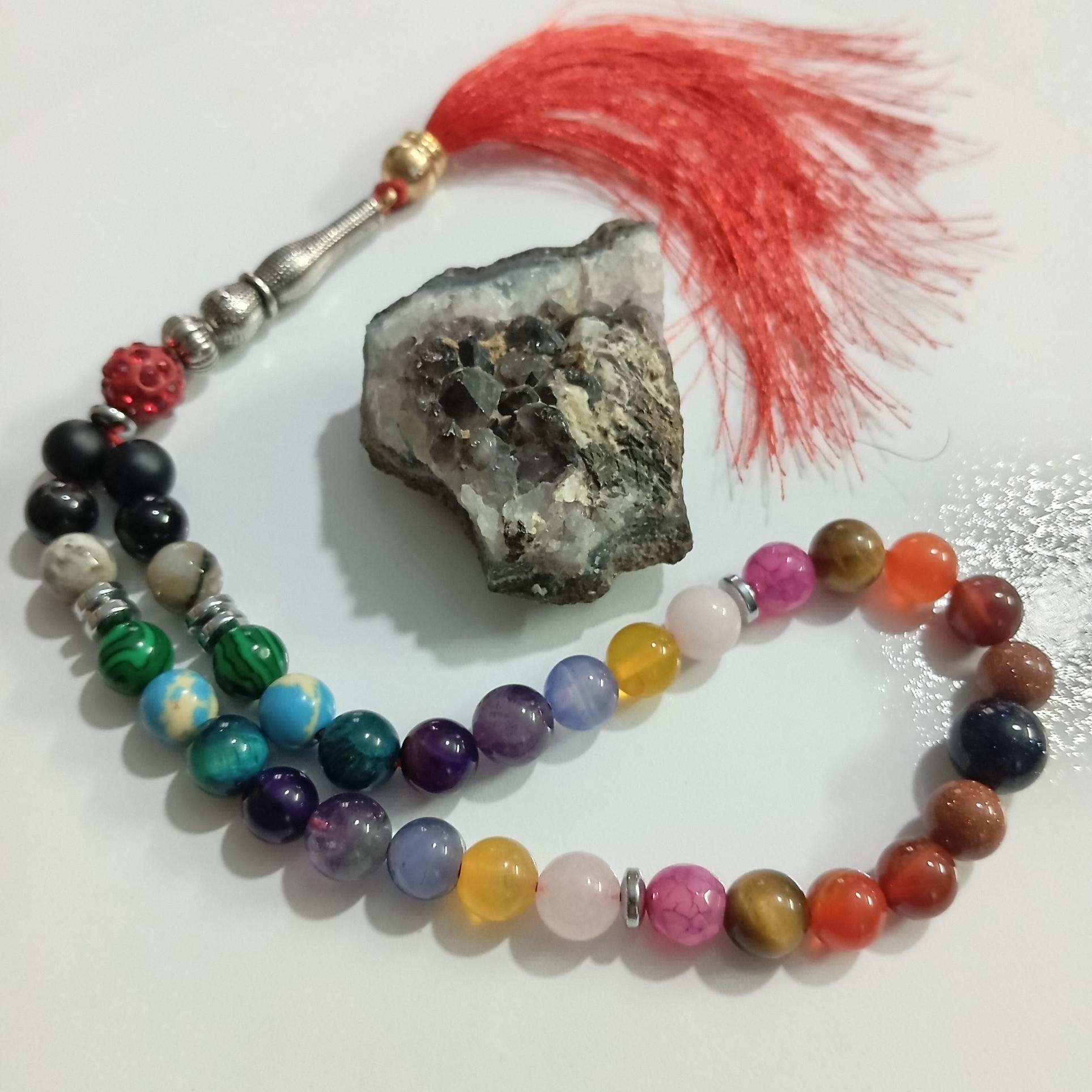 تسبیح جواهری مهره سنگی کلکسیون وهدایایی-کدT10