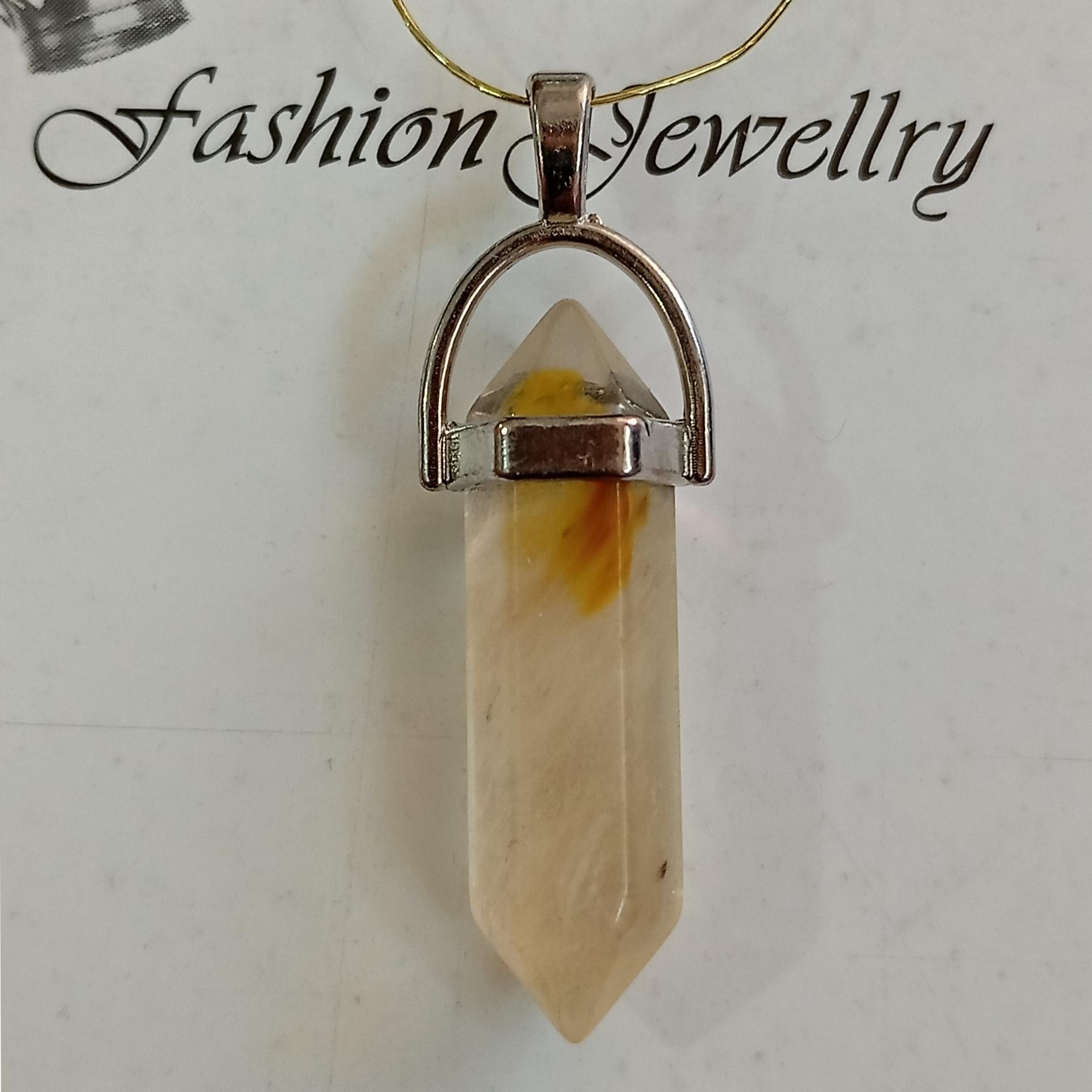 پلاک آویزگردنی سیترین سنگ انرژی