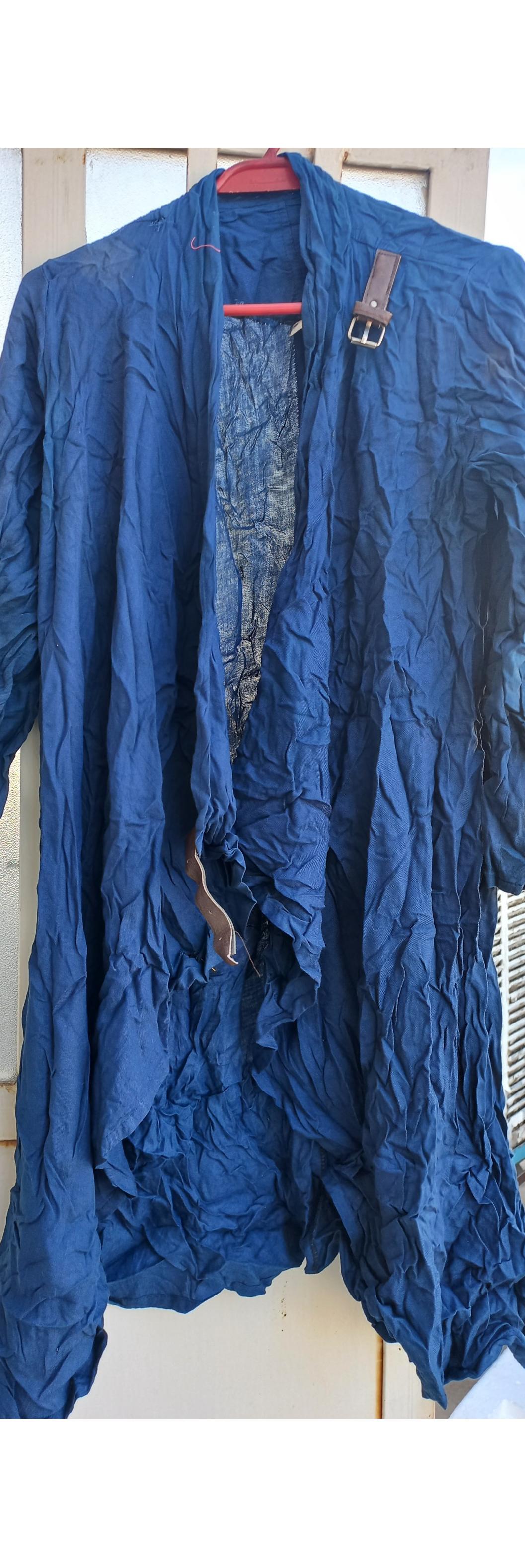 مانتو آبی کمربندی