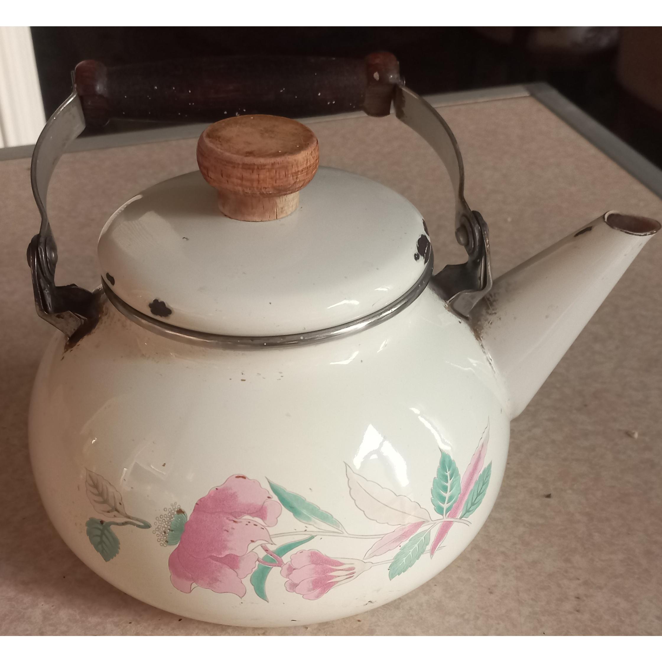 کتری گلدار لعابی