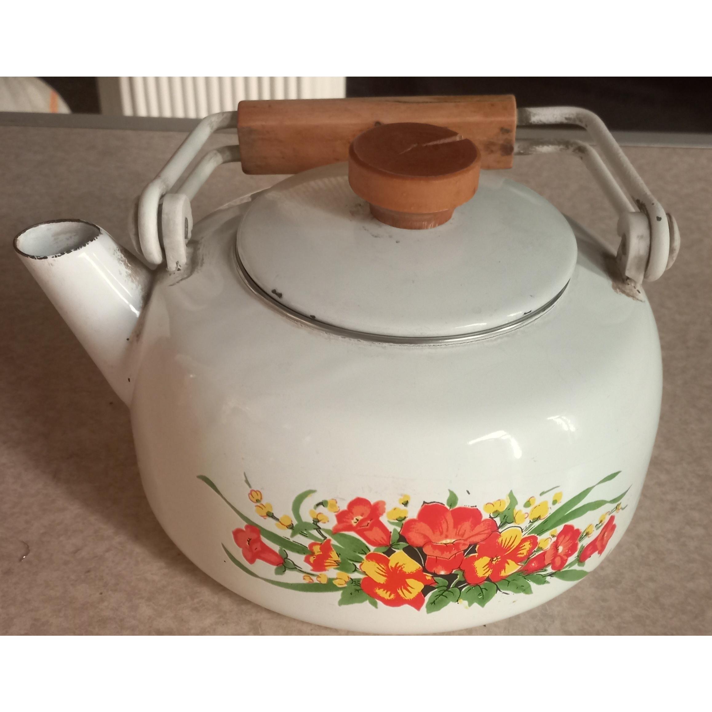 کتری گلدار لعابی