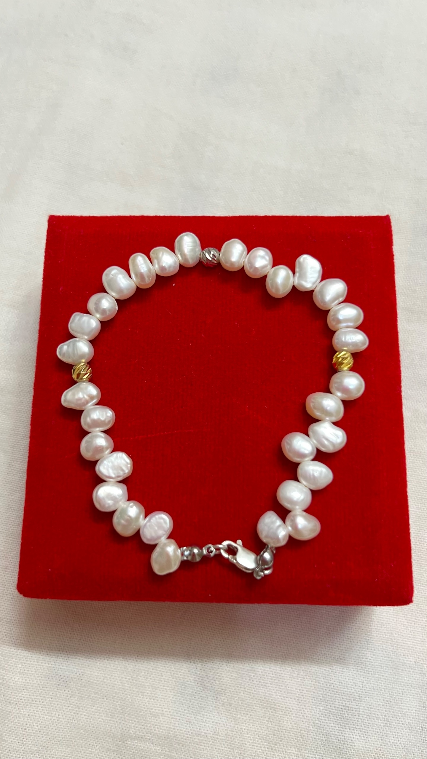 دستبند مروارید و نقره