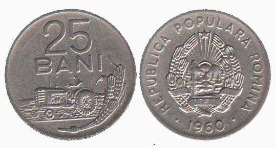 سکه در حد بانکی 25 بانی رومانی 1960