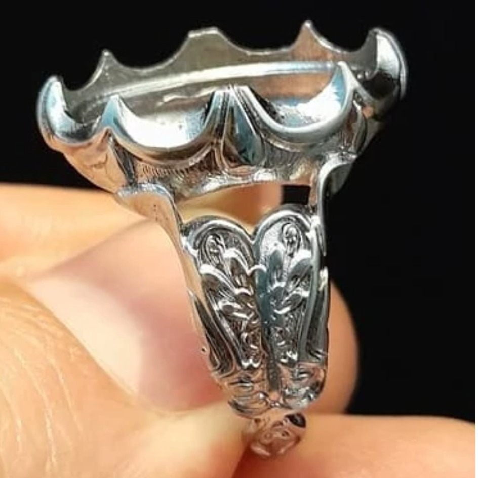 رکاب انگشتر با نگین خور 20 در 16 باسایز 62