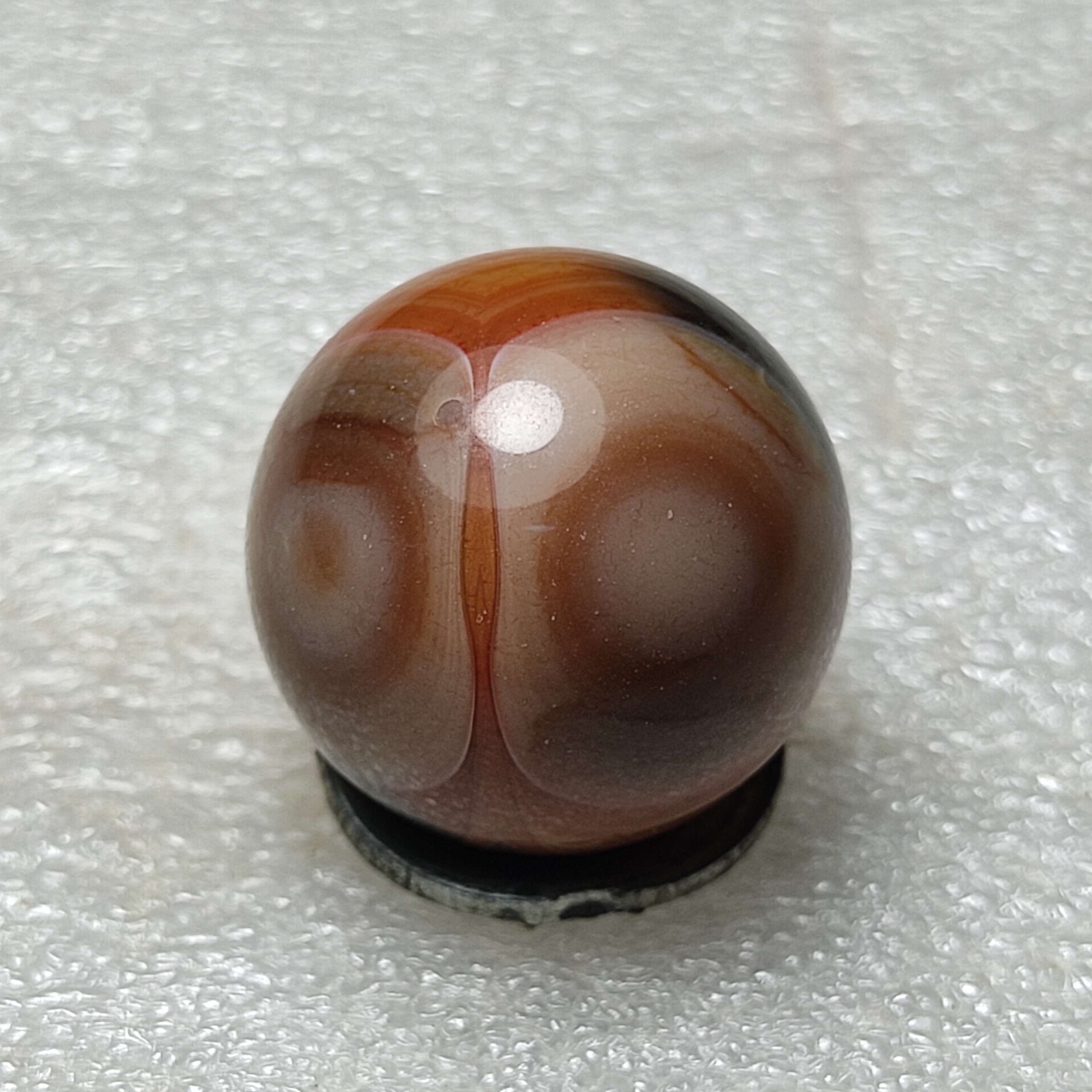 گوی 20 میلیمتری عقیق سرخ باباقوری3 چشم ژئوددار