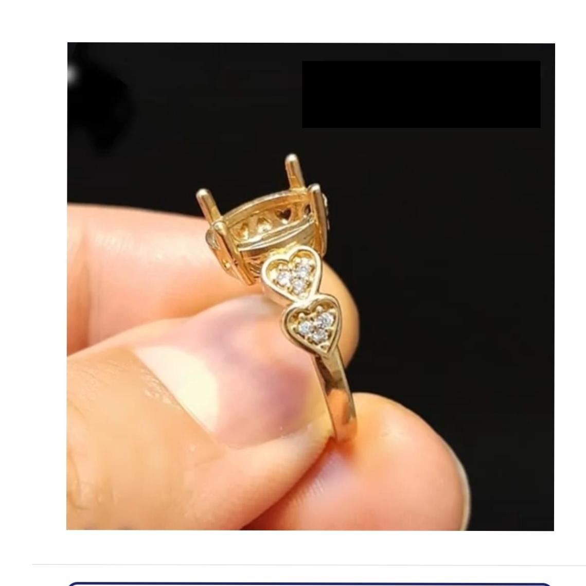 رکاب انگشتر زنانه طلاروس سایز نگین خور10در8.5