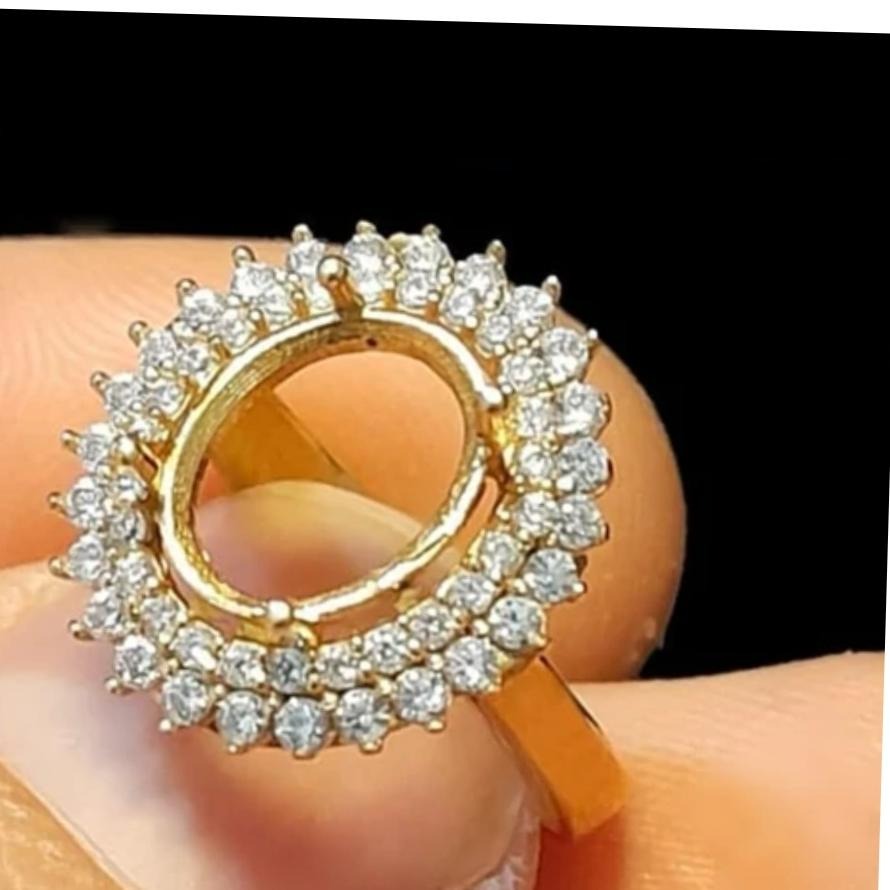 رکاب انگشتر زنانه طلا روس سایز نگین خور 10در8