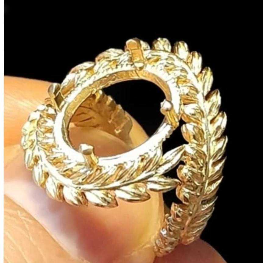 رکاب انگشتر زنانه طلا روس سایز نگین خور 12در10