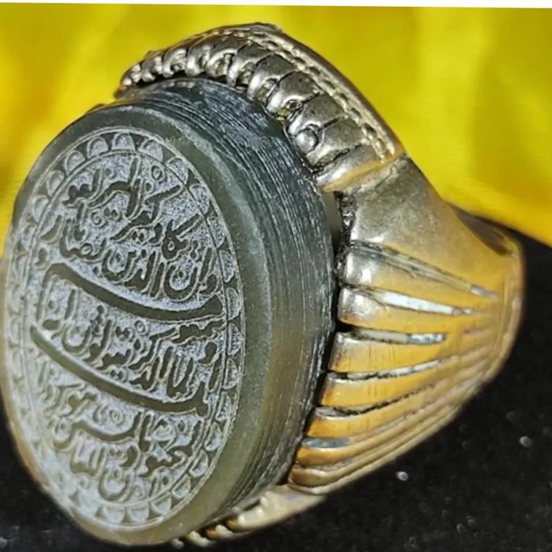 انگشتر مردانه نگین یشم معدنی