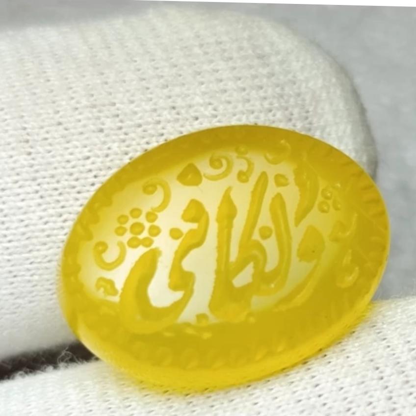نگین عقیق یمن خطی حکاکی دستی گود نویس