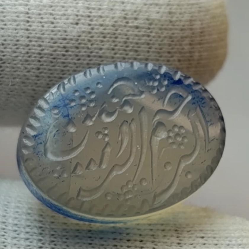 نگین عقیق یمن خطی حکاکی دستی امضادار