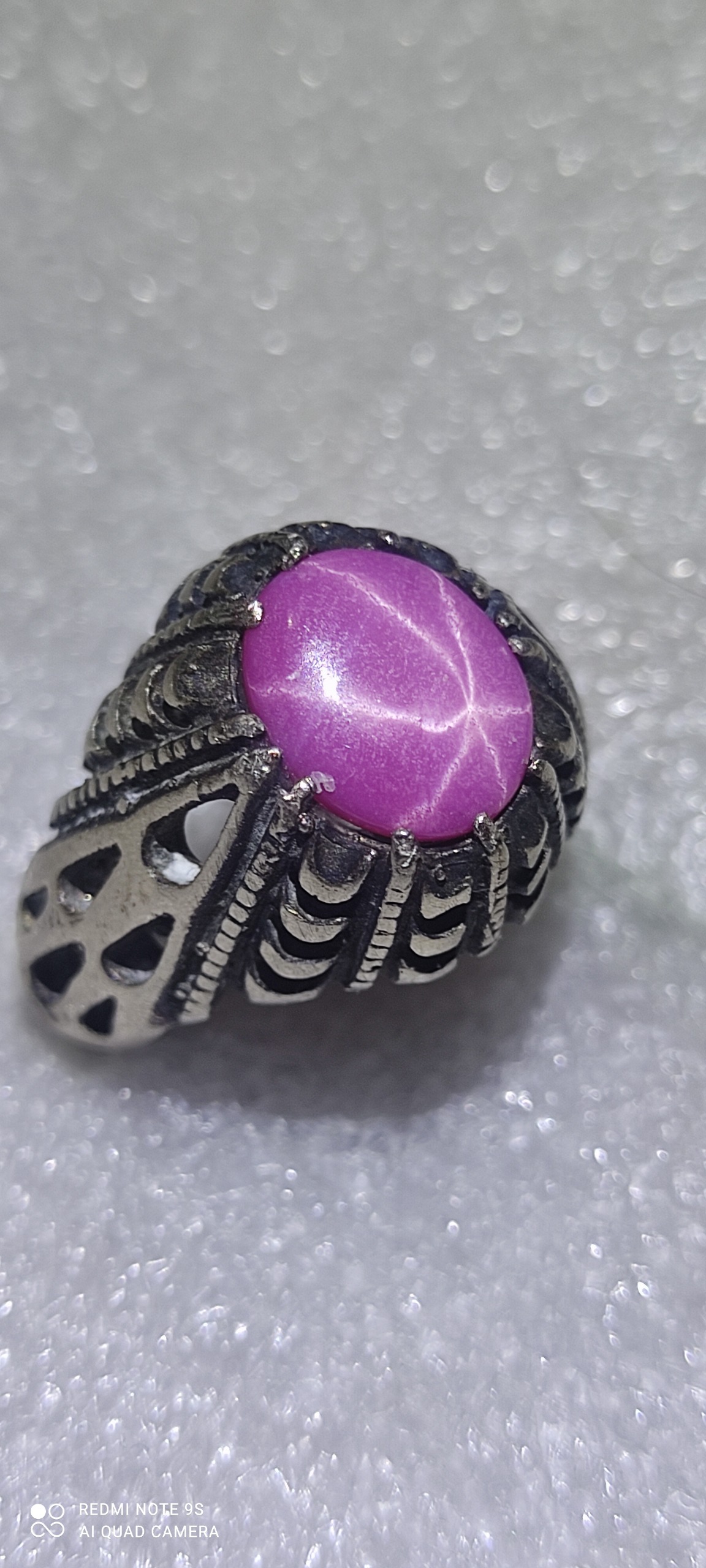 انگشتر زنانه و مردانه یاقوت صورتی استارپران 6 پر