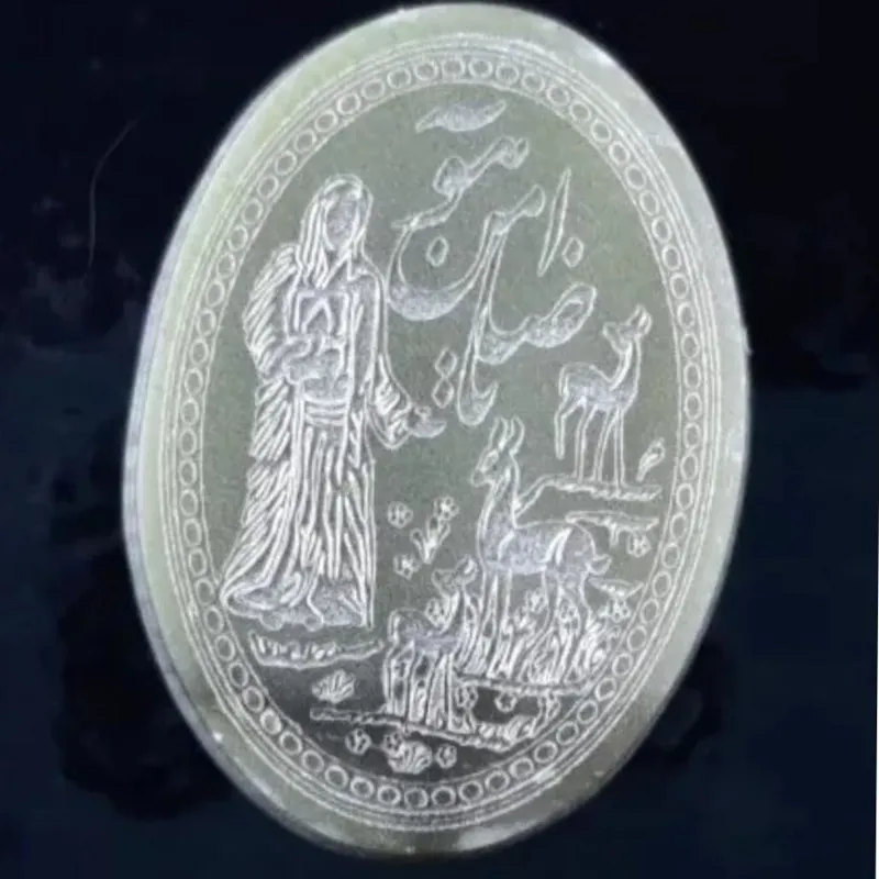 نگین سنگ معدنی یشم حکاکی لیزری