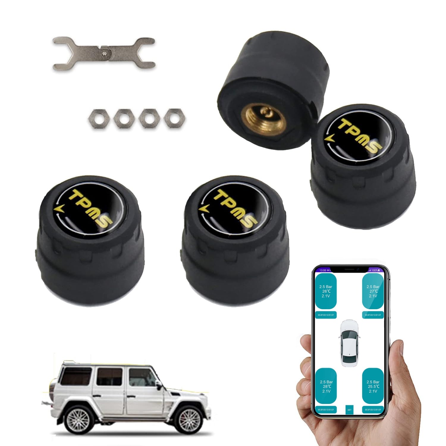 سیستم مانیتورینگ فشار لاستیک (TPMS) BT-TP بلوتوثی