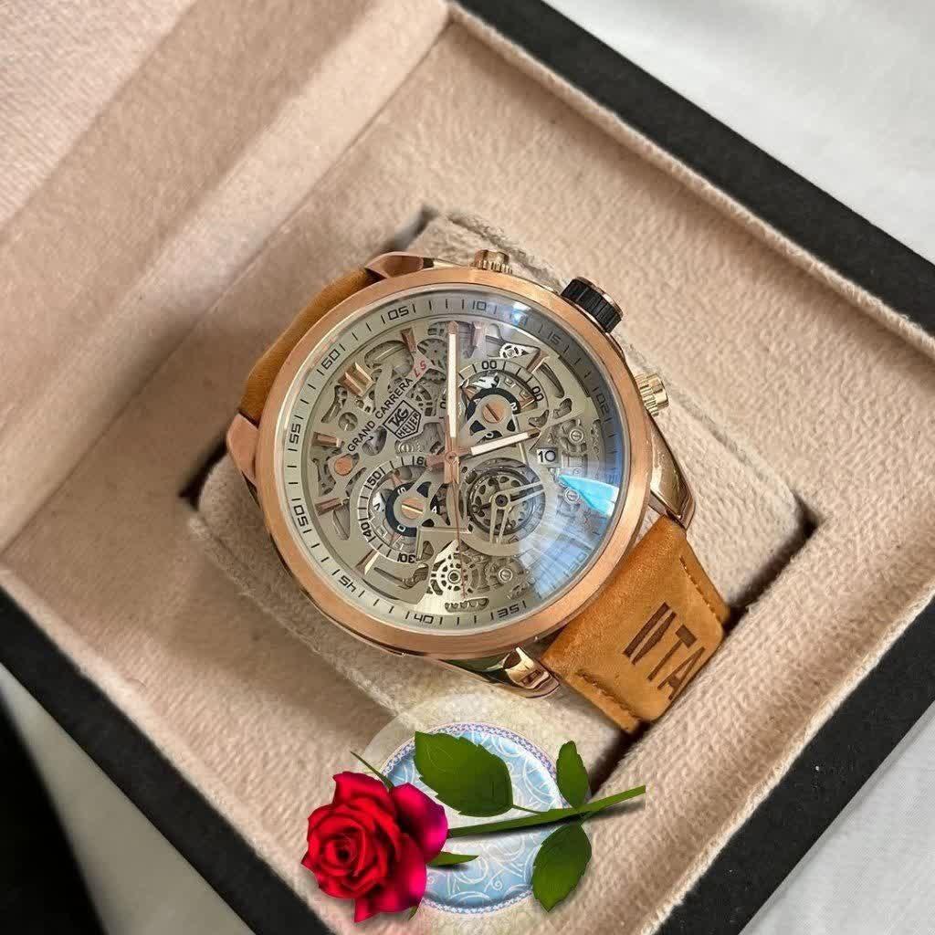TAG HEUER سه موتوره کرنوگراف بند چرم اصل