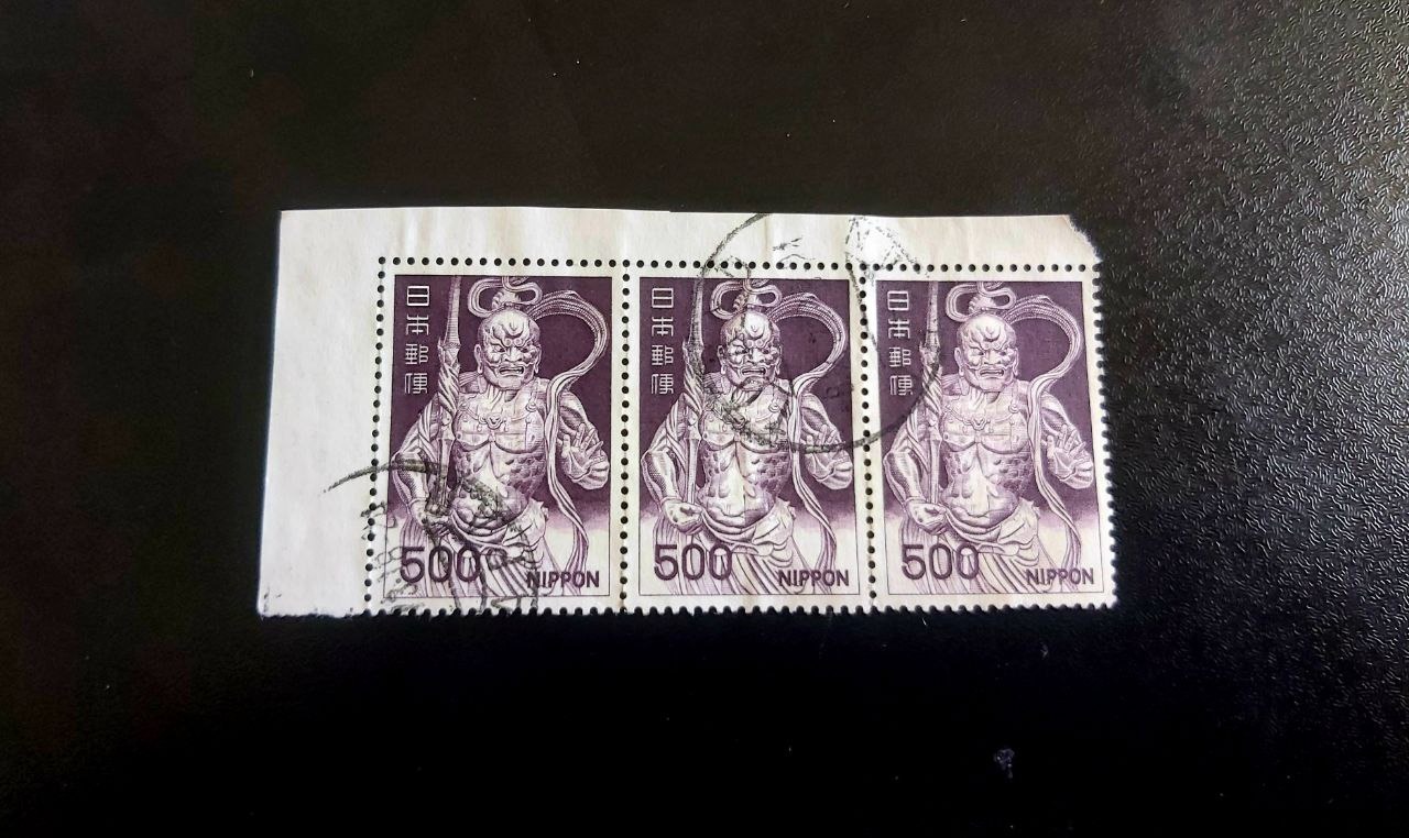 3 عدد تمبر باطله 500 ین ژاپن سال 1966