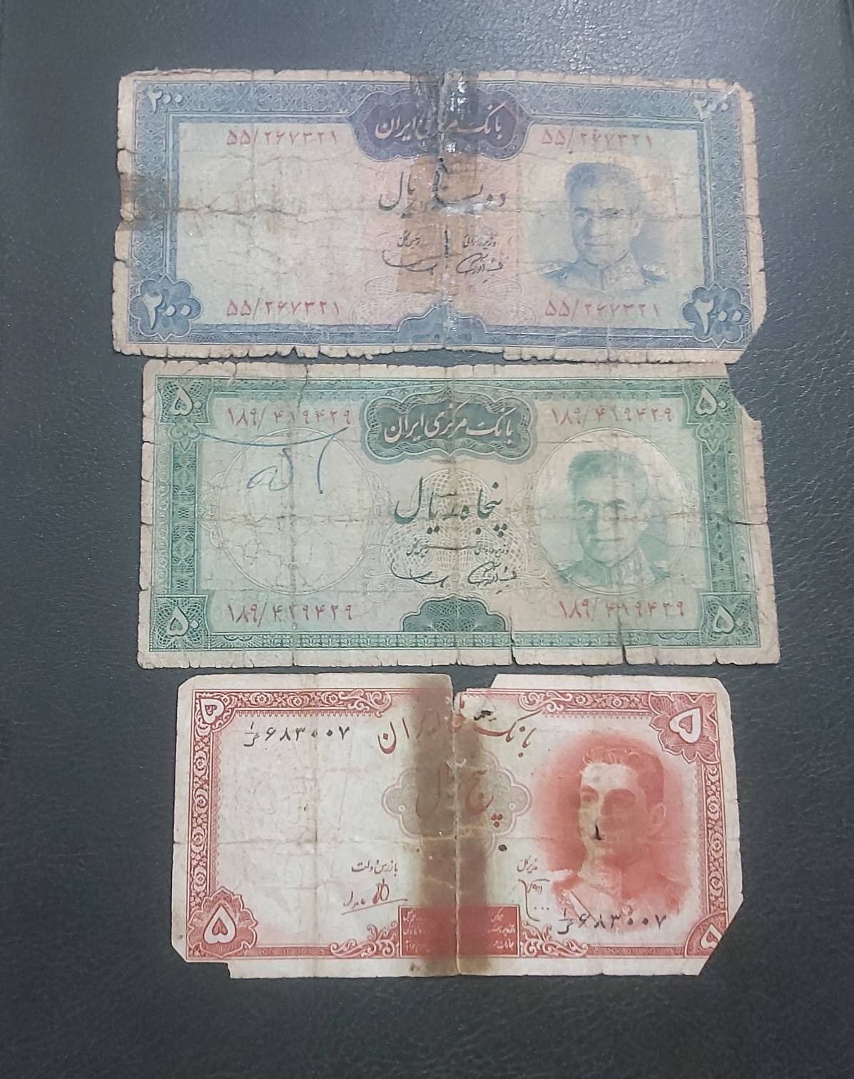 3 عدد اسکناس پهلوی