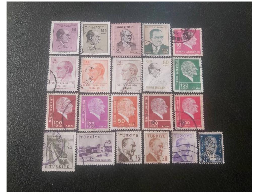 21 عدد تمبر باطله کلاسیک ترکیه