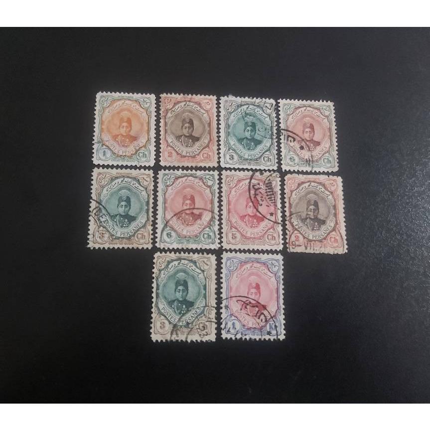 10 عدد تمبر باطله احمد شاه قاجار