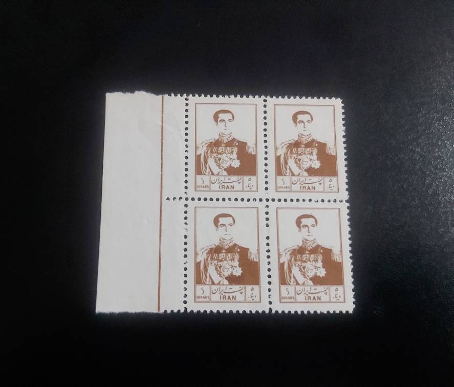 بلوک تمبر باطل نشده پهلوی سال 1334