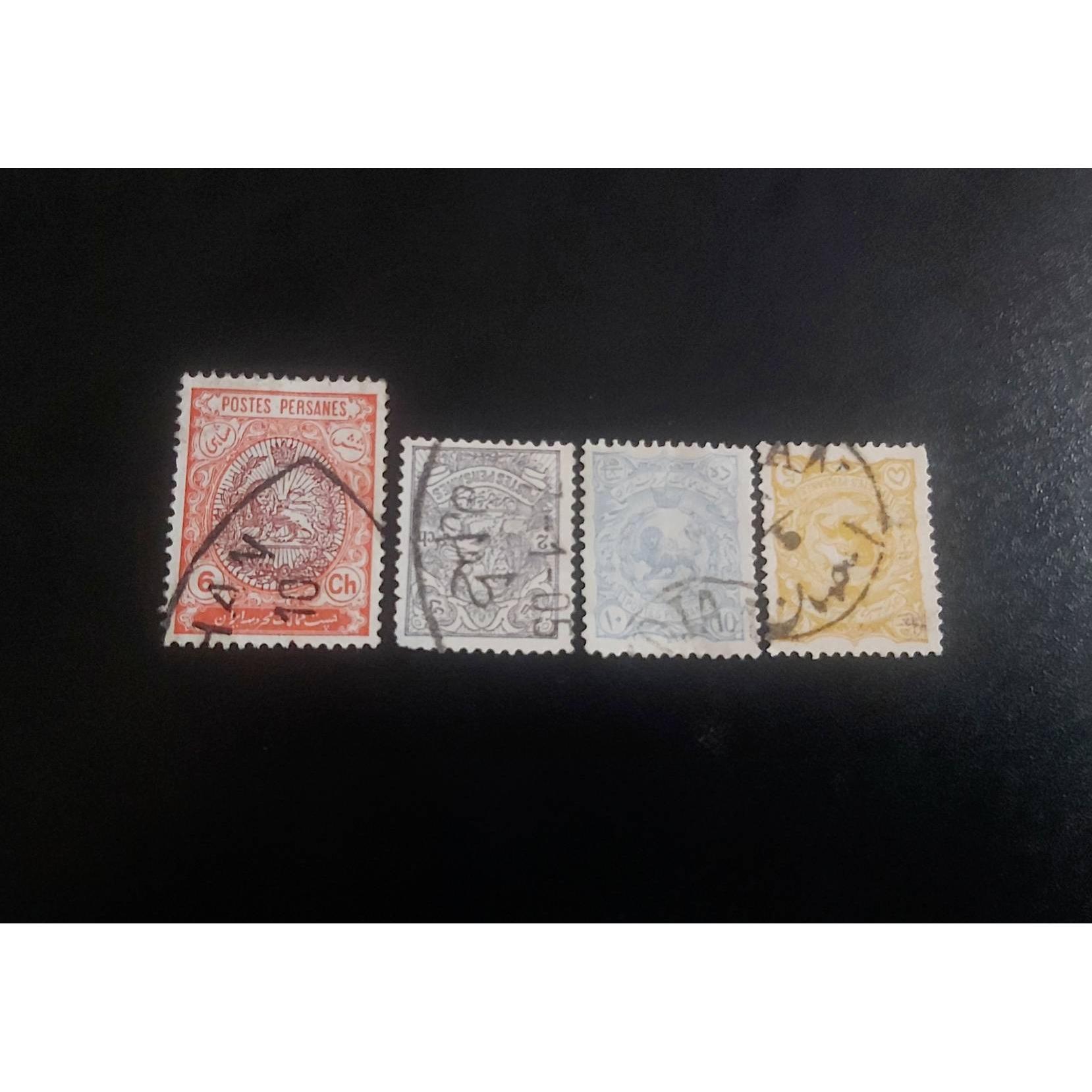 4 عدد تمبر باطله قاجار