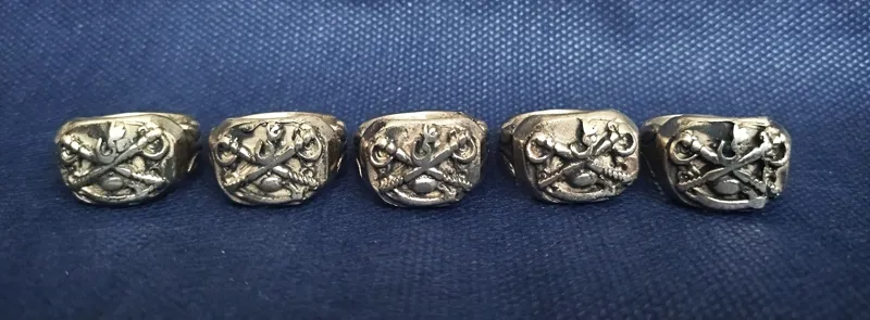 پنج عددانگشتر منقش به یاعلی(ع)