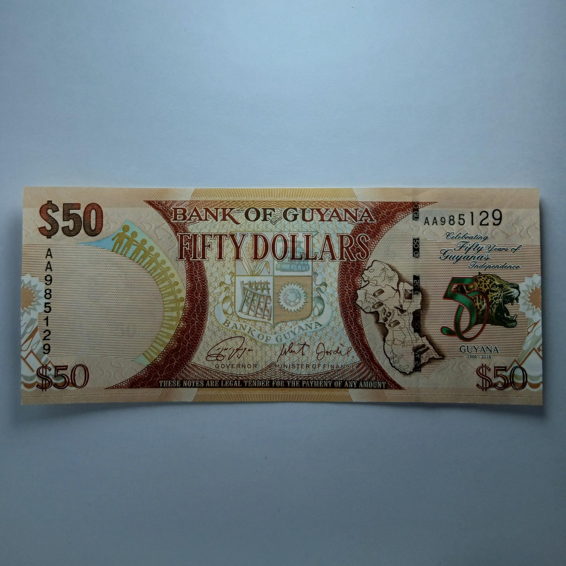 اسکناس گویان اسکناس 50 دلار یادبودی گویان