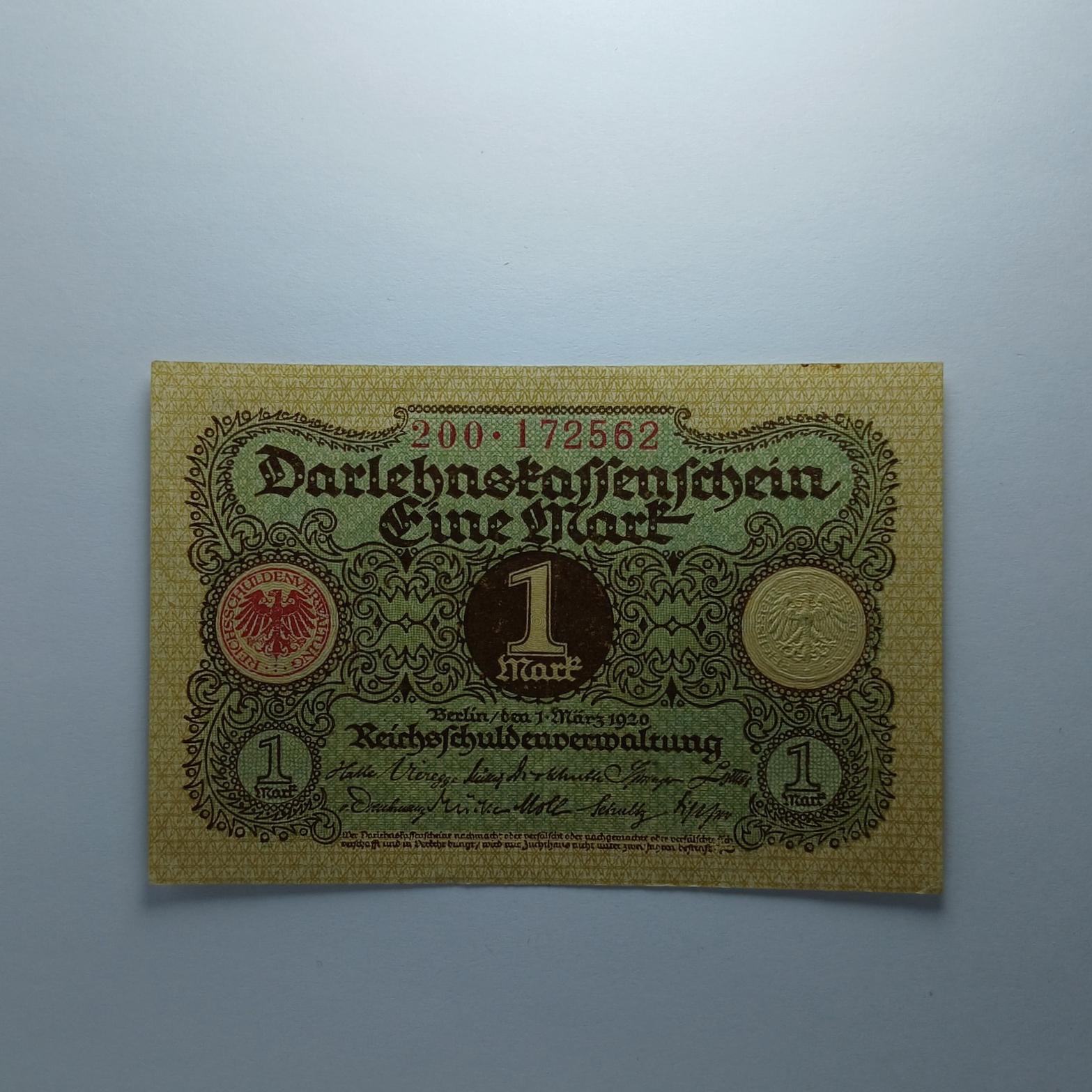 اسکناس آلمان اسکناس 1 مارک آلمان (1920)