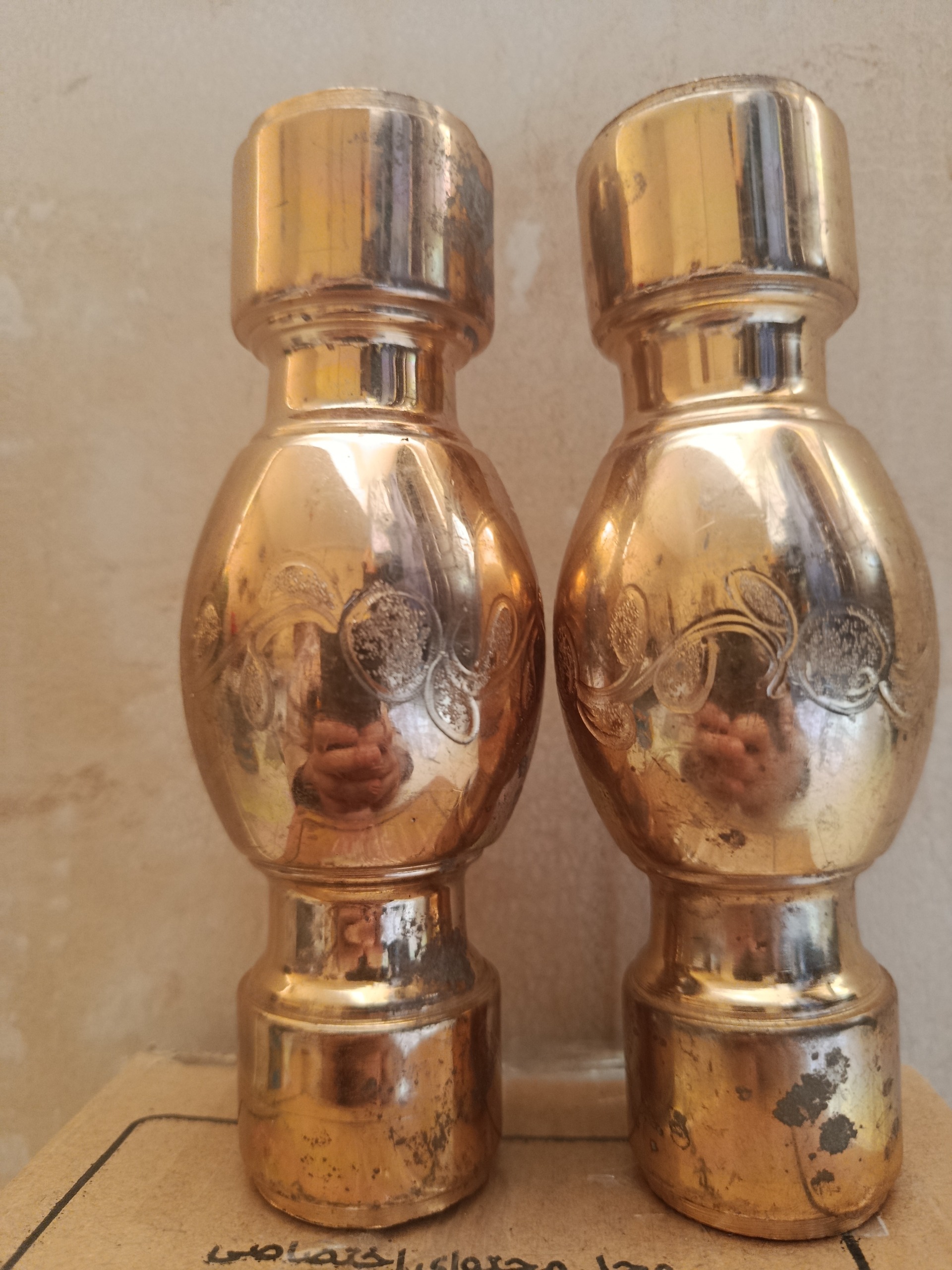 دو عدد جاشمعی مسی دهه 60 توضیحات