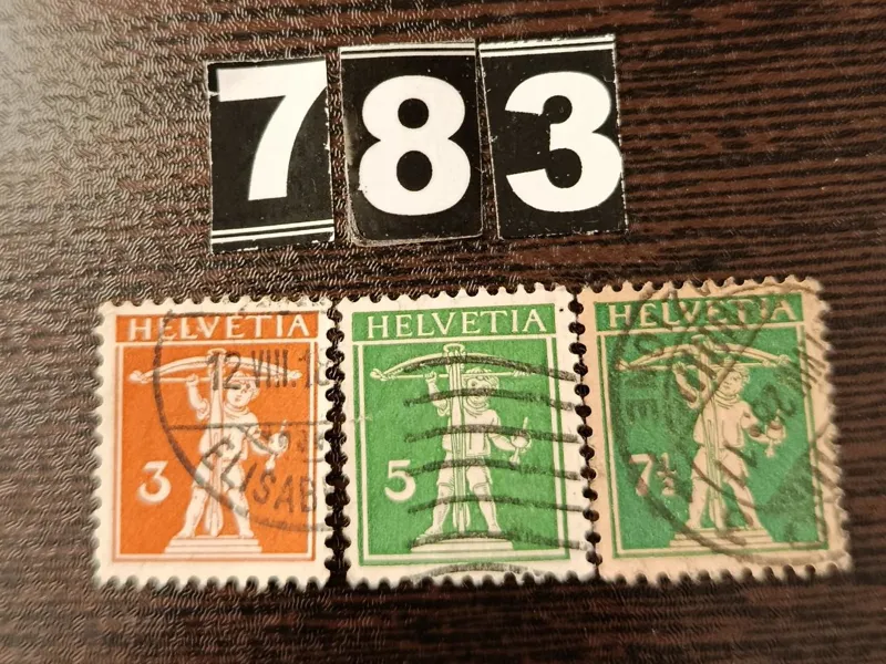 3 عدد تمبر پستی کلاسیک اولیه سوئیس 1910