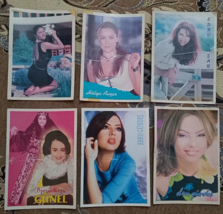 کارت پستال قدیمی خوانندگان ترکیه 6 عدد باهم