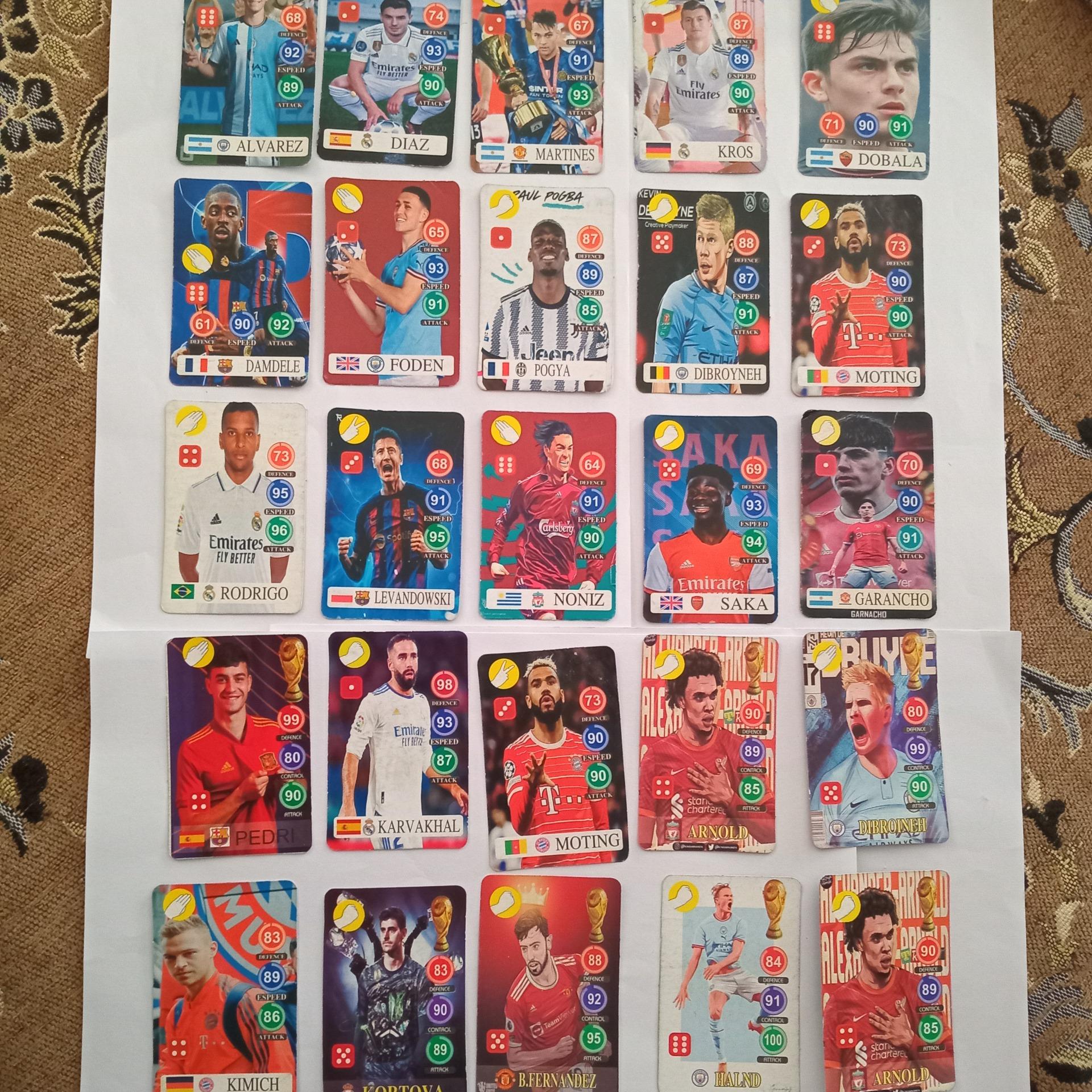 کارت بازی فوتبالی 25 عدد باهم