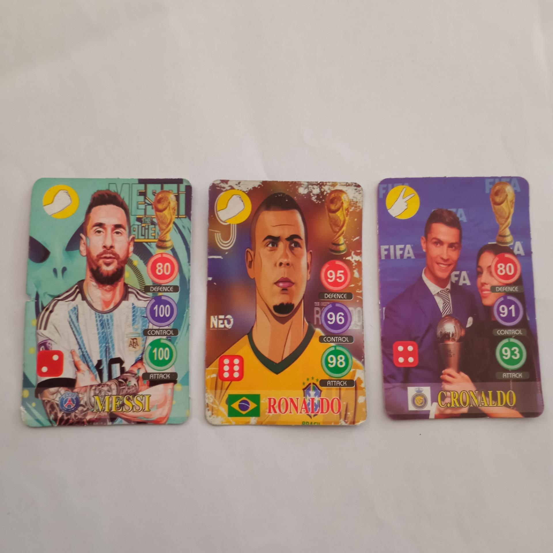 کارت بازی 3 عددی ، رونالدو و مسی