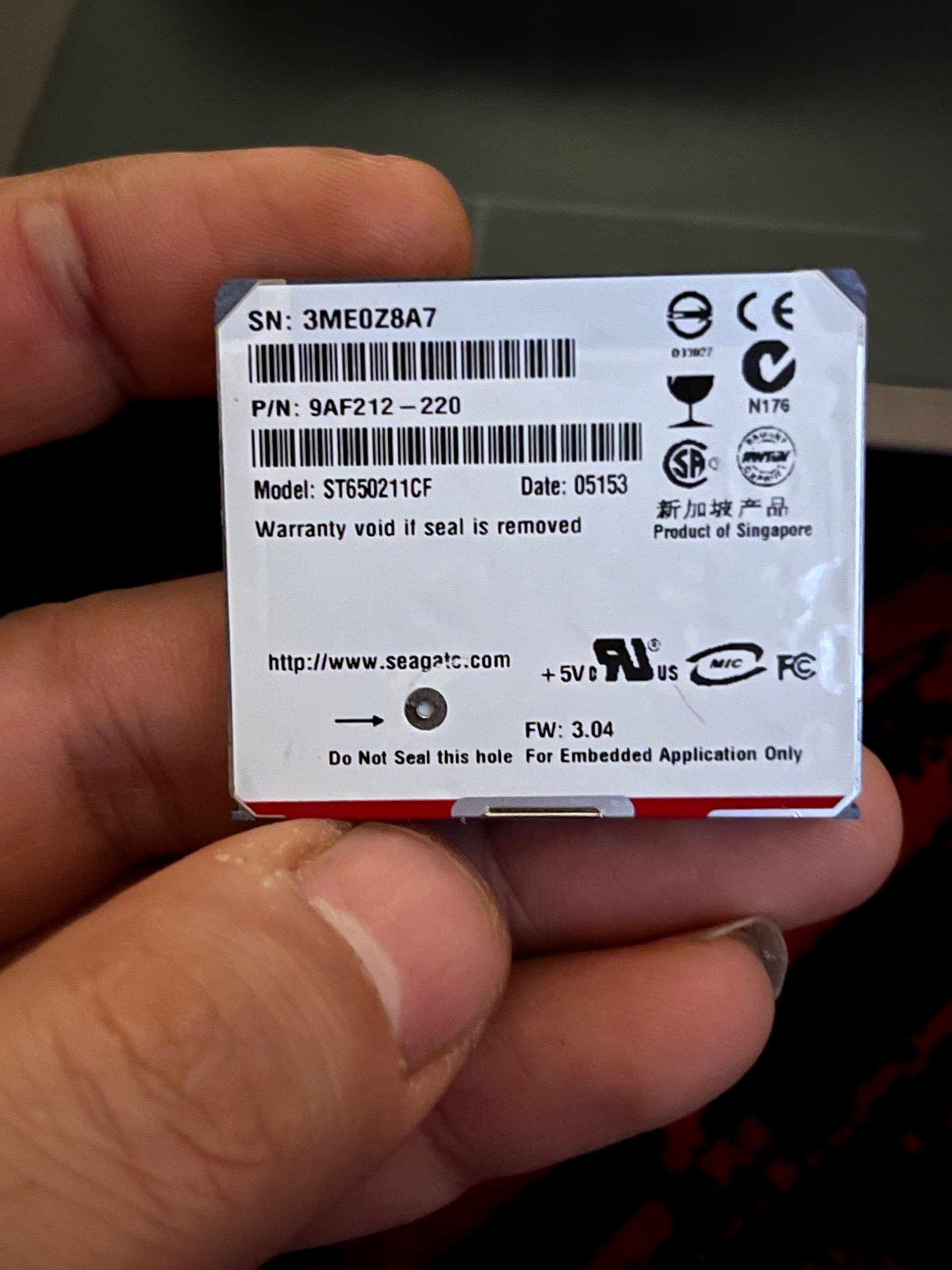 حافظه CF 5GB seagate