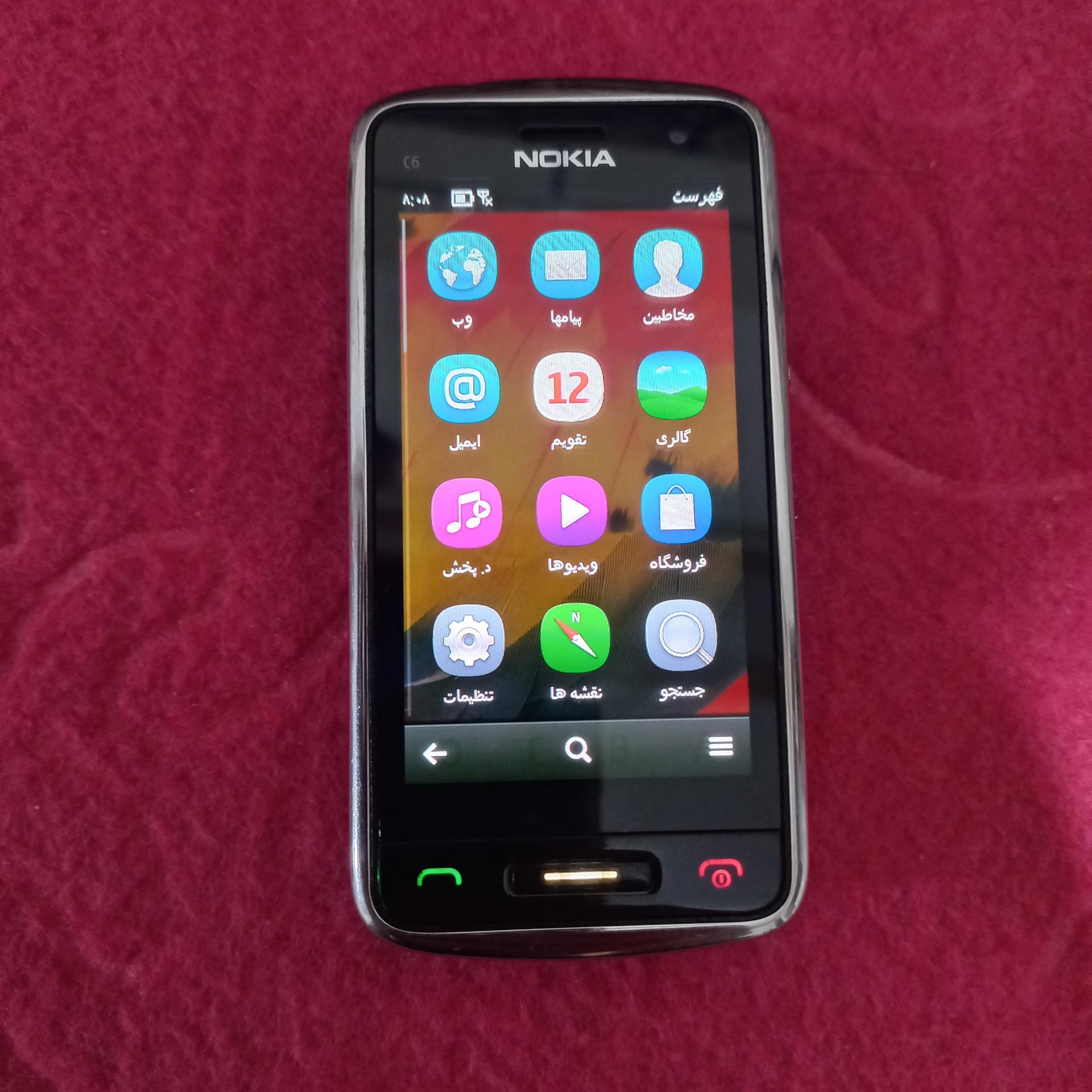 گوشی نوکیا مدل c6درحدنو مثل اکبند