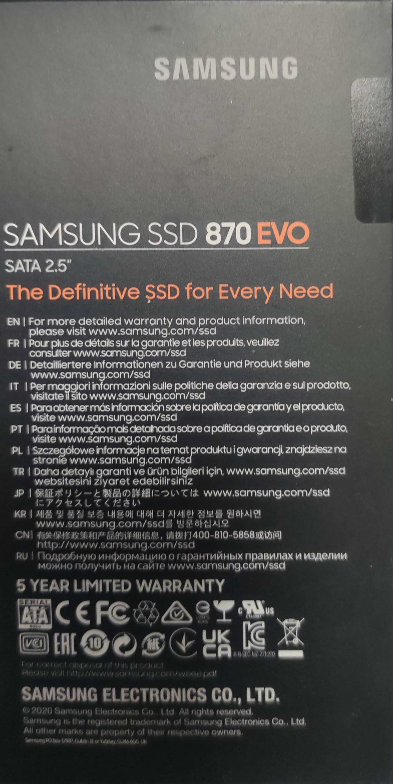 Ssd Samsung Evo 870 1T
