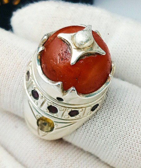 انگشتر عقیق یمن ساسانی فوق کلکسیونی